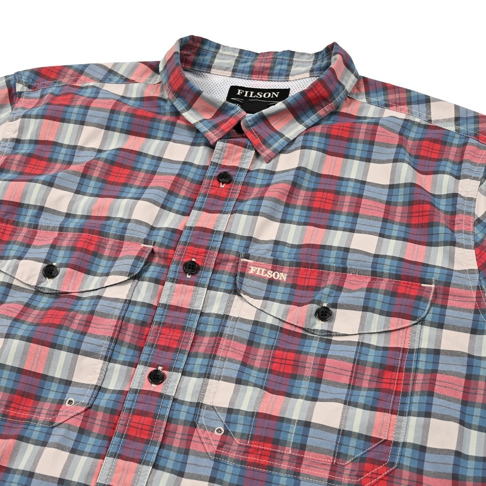 CC Filson Vented Twin Lakes Plaid Tech Men Short Sleeve Shirt Fishing Hunting XL